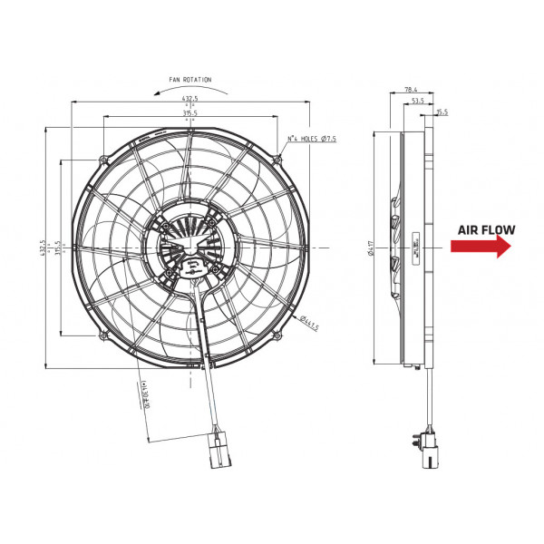 Вентилятор осевой Spal VA97-BBL339P/N-103A ◯ 405 мм